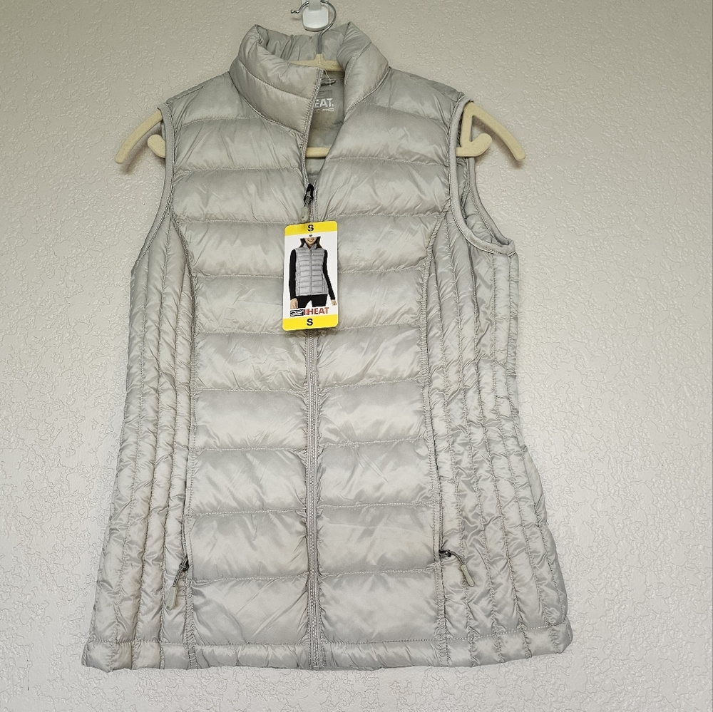 32 DEGREES Heat Womens Packable Vest Silver Size Small
